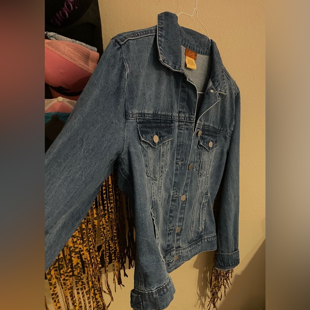 Leopard Scully denim jacket